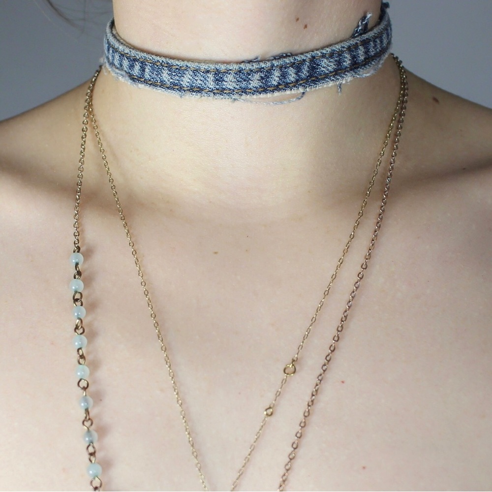 Upcycled Handmade Denim Choker Necklace